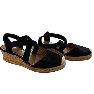 H&M black sling back wedges 8.5